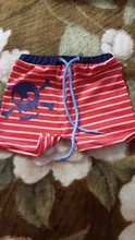 Pantalones cortos de cintura alta para nadar para niños, traje de baño informal a rayas