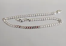 AGLOVER-collar de cadena lateral para mujer y hombre, de Plata de Ley 925, 16/18/20/22/24 pulgadas, 8MM, regalo de joyería