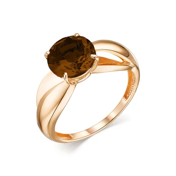 

Gold ring with раухтопазами sunlight sample 585