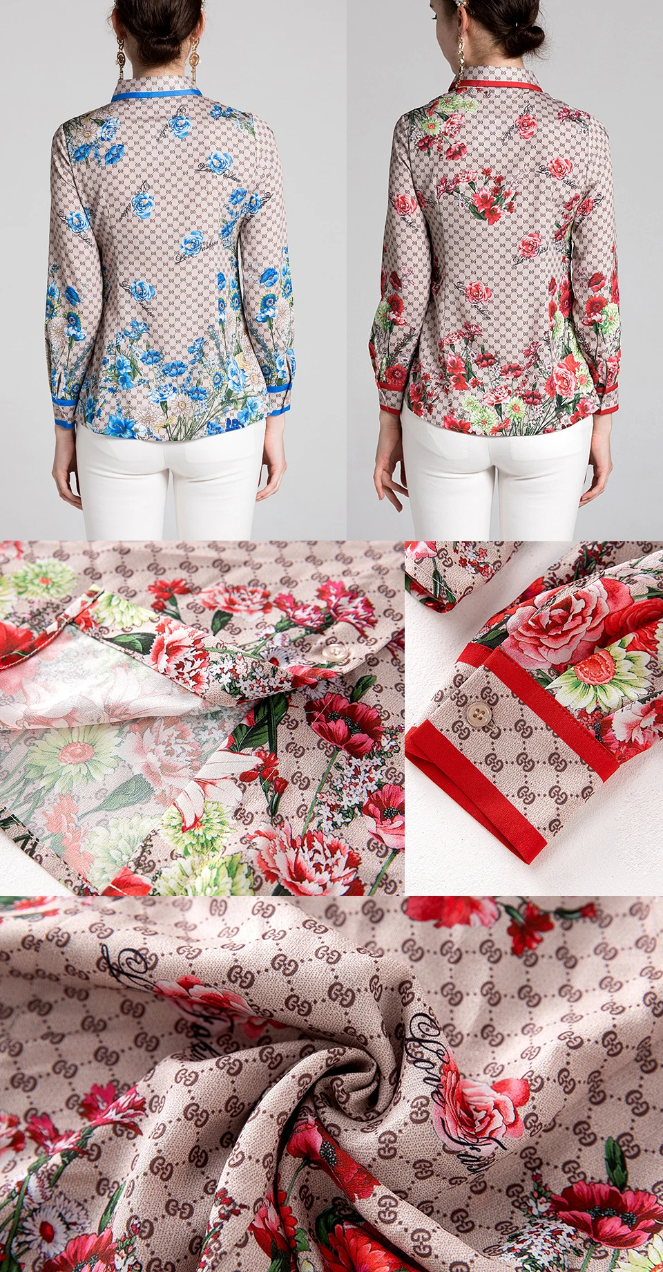 От Megyn Runway дизайнер 3XL плюс размер блузки женские с длинным рукавом винтажная шифоновая рубашка с принтом Модные топы Повседневная Блузка