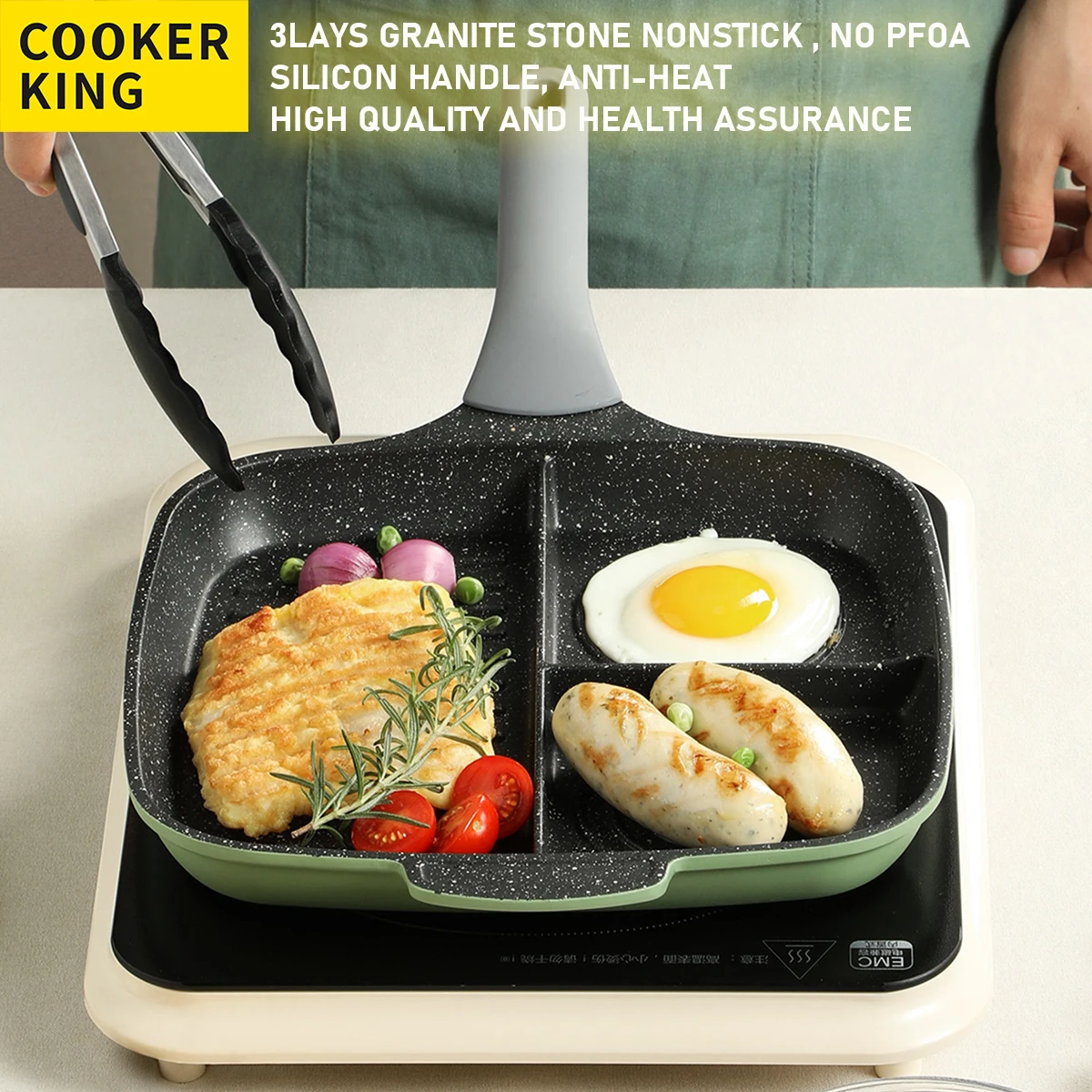 Cooker King Nonstick Breakfast Frying Pan Grill Pan Multifunction