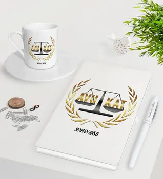 

Personalized Lawyer White Notebook Pen Turkish coffee Cup Seti-1