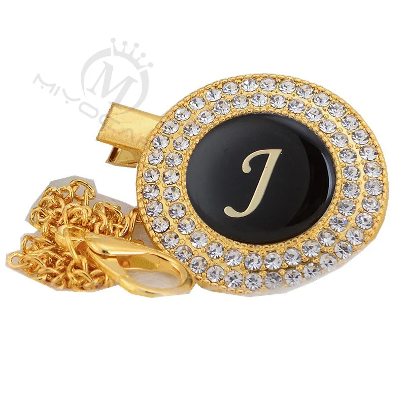 MIYOCAR 26 букв уникальный bling соска клип держатель пустышка Клип L26-GB - Цвет: LETTER J