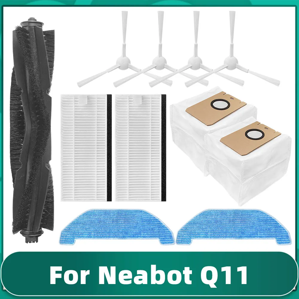 Main Roller Spin Side Brush para Robot Vacuum Hepa Filter Dust Bolsa Mop Cloth Rag Replacement Part Acessório para Neabot Q11