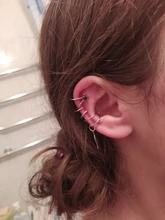 12 unids/set 2020 de oro de moda Color puños de oído hoja pendientes de Clip pendientes largos aretes pendientes para las mujeres los escaladores sin Piercing falso cartílago accesorios de aretes