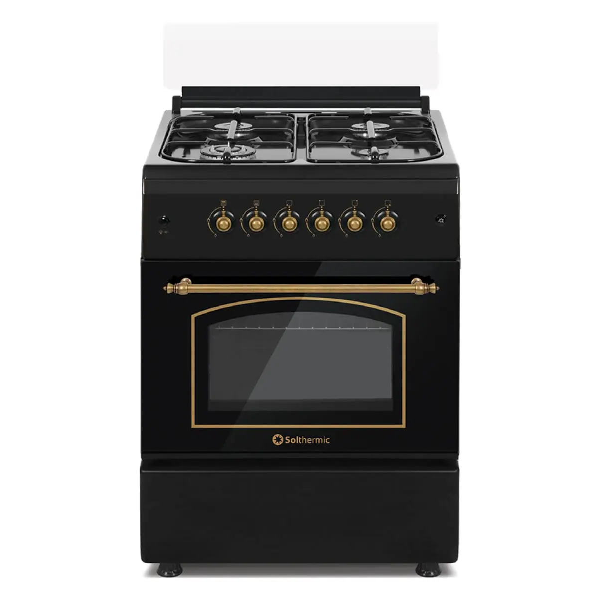 Excelente COCINA DE GAS SOLTHERMIC F6S40G2 NEGRA RUSTICO compuesta por 4  Quemadores y Horno Incorporado. Tapa de cristal|Placas de cocción| -  AliExpress