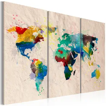 

Color-triptych picture-the world-60x40 cm