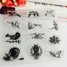 1 قطعة الطيور عنصر نمط شفافة سيليكون ختم ، الأطفال diy اليدوية سجل القصاصات ألبوم صور ديكور لينة الطوابع(China)