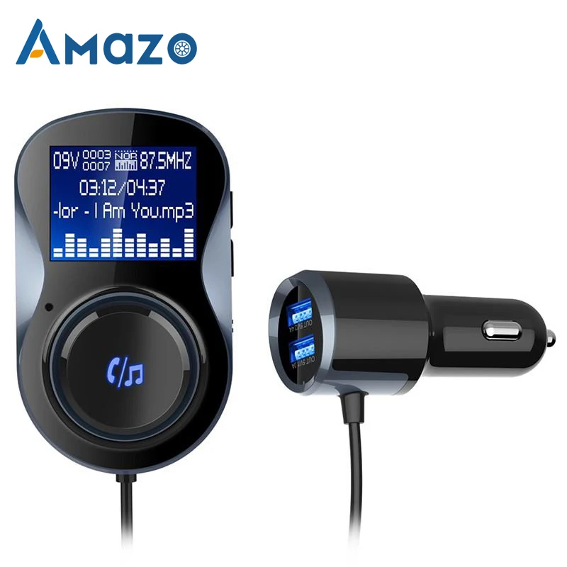1," Экран автомобиля Bluetooth FM передатчик Магнитный передатчик 5В/3.4A Dual USB Порты и разъёмы громкой связи FM модулятор аудио Музыка MP3 плеер