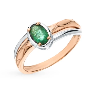 

Gold ring with emeralds sunlight sample 585