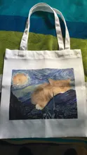 Van Gogh bolsa de compras pintura al óleo gráfico bolso de lona femenino lindo Harajuku Ulzzang Grunge Tote bolsa