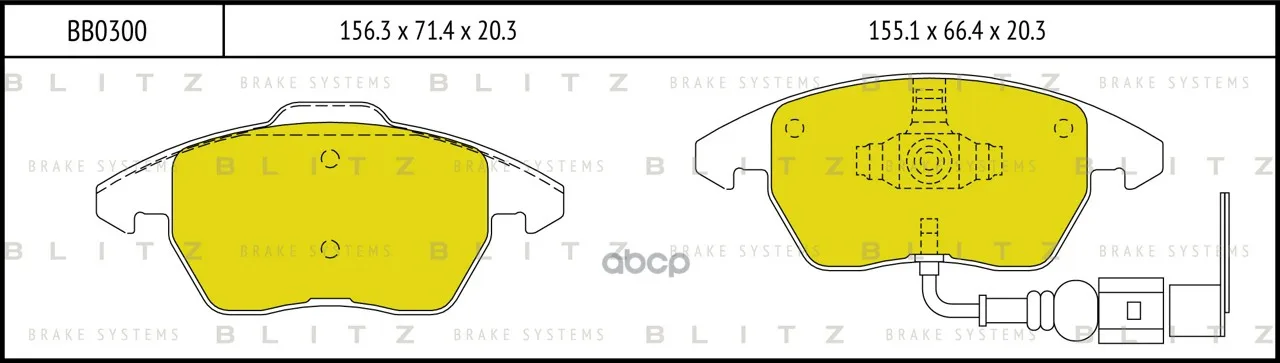 Колодки Тормозные Дисковые Vw Golf,Passat,Touaran 03-Skoda Yeti,Octavia 03-Audi A3 03- Blitz арт. BB0300