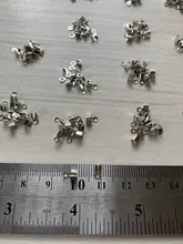 Unids/lote de 200 collares de pulsera, suministros de bricolaje, tapas de Clip de cuerda de cuero, Clip de punta, conectores de crimpado plegables para fabricación de joyas