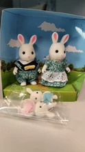 Familia de animales de bosque de simulación para niños, muebles de casa de muñecas en miniatura, conejo, regalos, 1:12