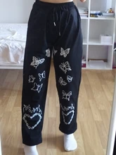 Pantalones de pierna ancha para mujer, ropa de calle gótica de gran tamaño, informal, Hip-hop, y2k, harajuku, vintage, oscuro, estética