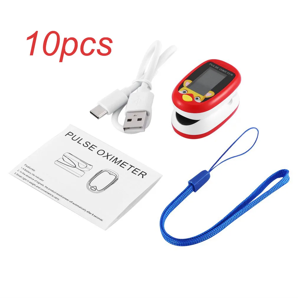 

10 PCS Children Oximetro Pulse Oximeter Fingertrip SpO2 Oxygen Saturation Monitor TFT Display Mini Oximeter Kids oximetro