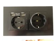 Wall-Socket Pc-Panel Charge-Port COSWALL Black Hidden Standard Russia Spain EU with 2-Usb
