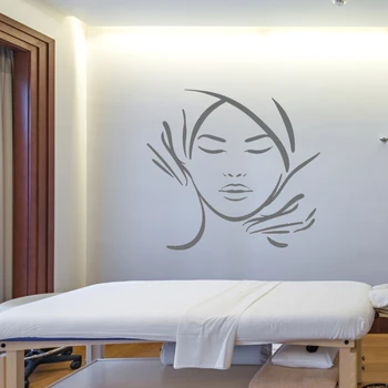

Lady in Spa Face Massage Wall Sticker Decal Spa Sticker Spa Relax Massage Room Wall Decoration A00445