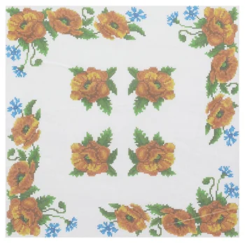 

Kcpn 01 (coarse calico) set pillow case for cross stitch "Poppies" 45*45 cm