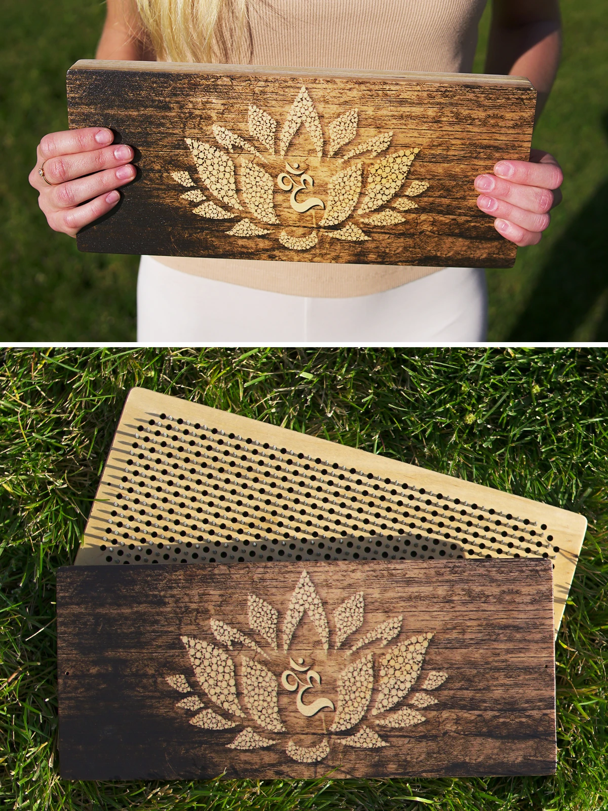 Sadhu board "Lotus" buy with nails for yoga size 320*140 Level 1 F20 with pattern Russia FORT fast shipping afbeelding