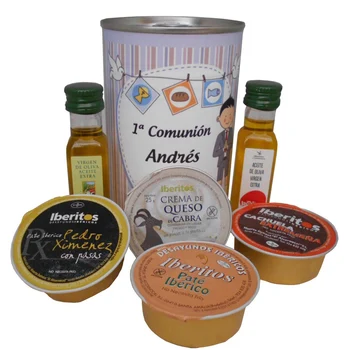 

6 pcs/personalized tin with oil Oliva extra virgin, Oliva oil Virgin eco-friendly, pate and goat cheese