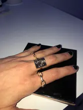 17KM-Conjunto de anillos de cadena de ancho de oro Punk para mujer y niña, sortijas finas irregulares para dedo, regalo, joyería para fiesta 2021