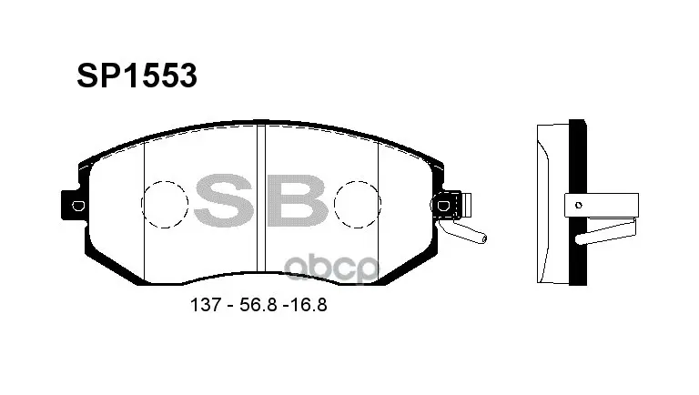 Sp1553_колодки Дисковые Передние! Subaru Impresa/Forester/Legacy 1.5-2.5/2.0d 09 Sangsin Brake Sp1553 Sangsin brake арт. SP1553