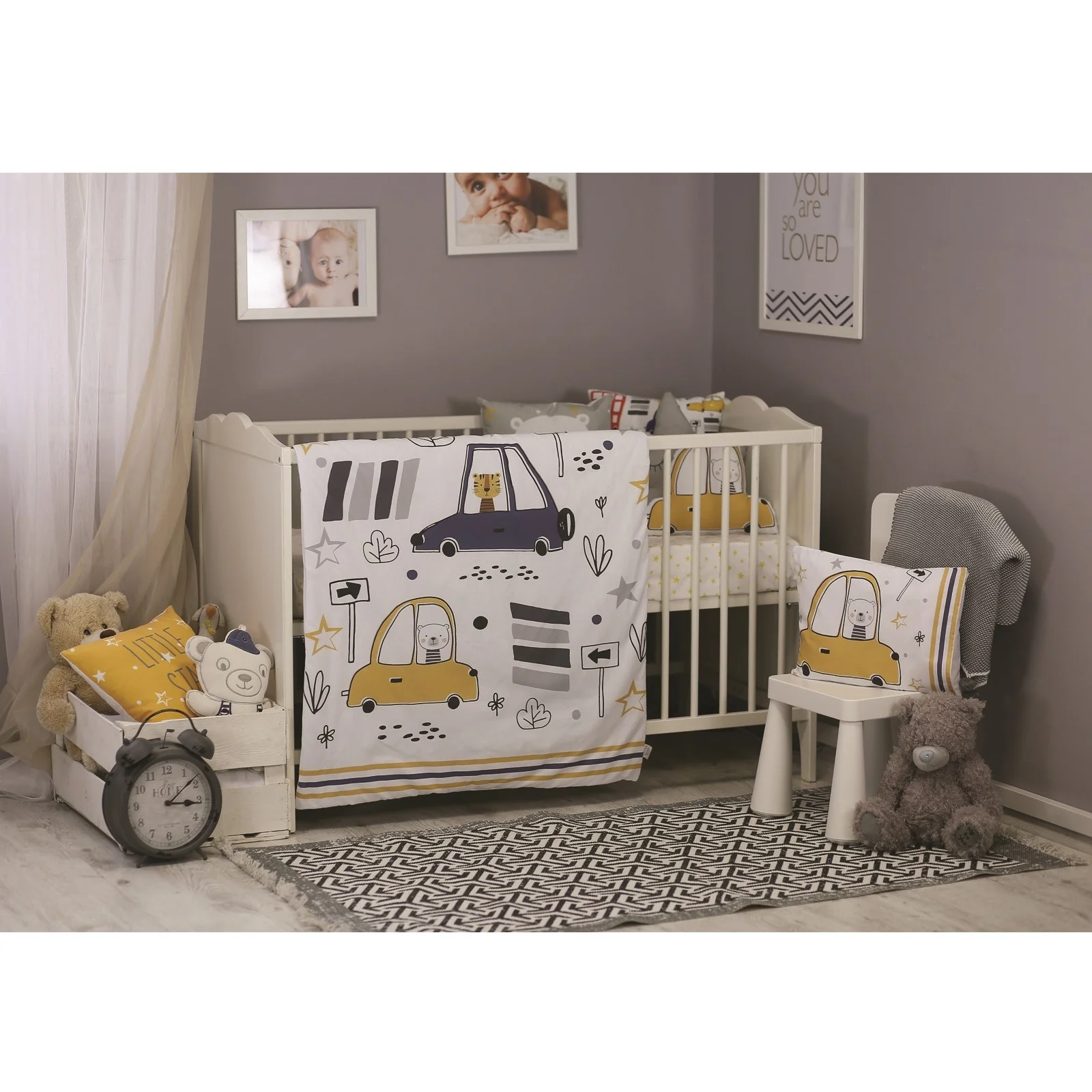 Ebebek Apolena детские машинки кровать пододеяльник& Подушка Чехол комплект из 2 предметов