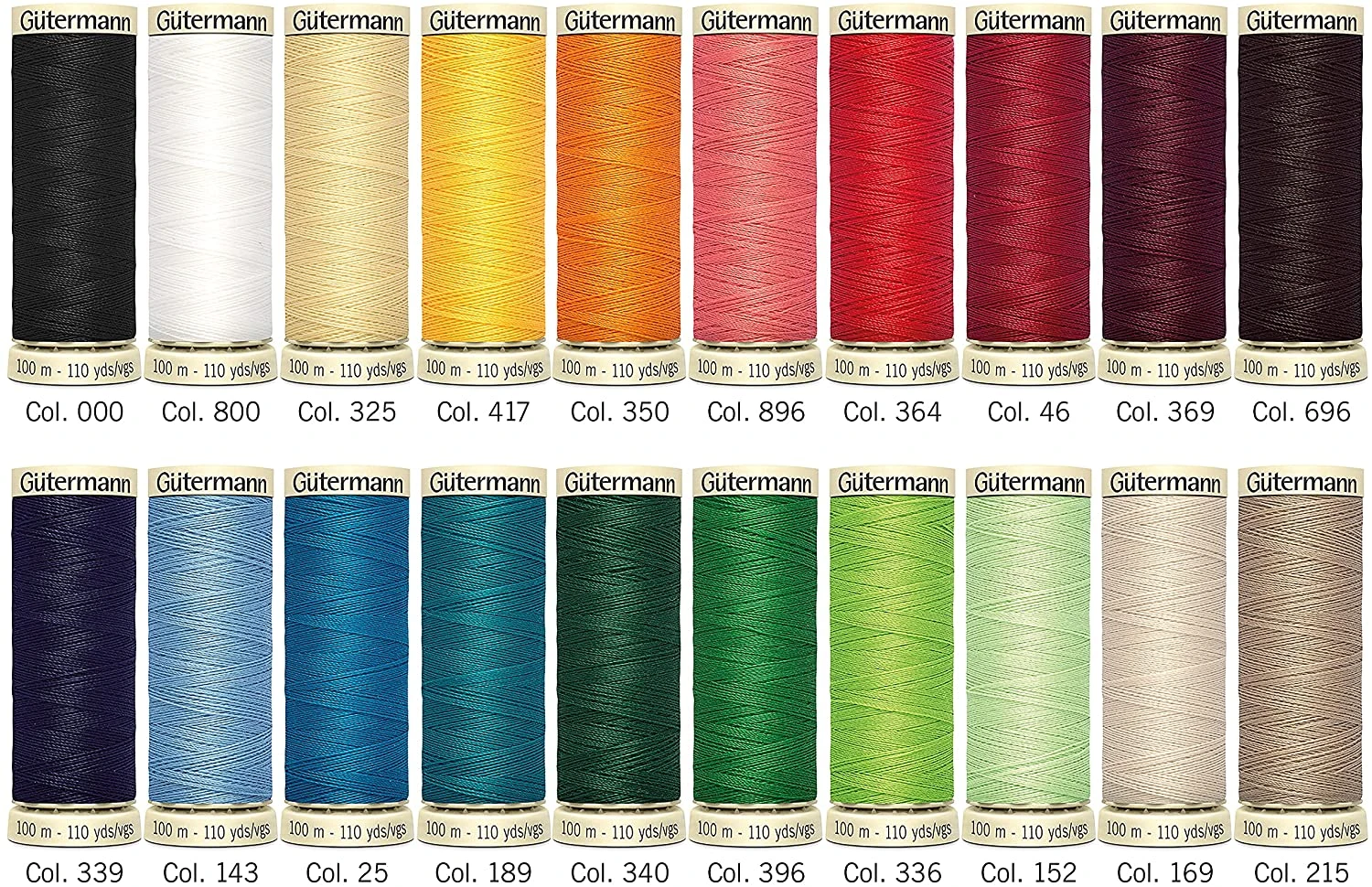 5 pcs Gutermann Thread Set Polyester Sew-All Purpose Thread, 100m/110 ...