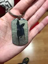 Llavero personalizado de acero inoxidable para foto de perro y amor, grabado, fotografía, recuerdo