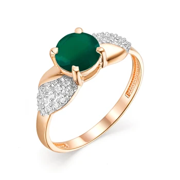 

Gold ring with onyx and cubic zirconia sunlight sample 585