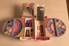 Caja de maquillaje de frozen de la princesa de Disney, juguetes cosméticos para niños, bolso seguro y no tóxico, juguetes de maquillaje solubles en agua