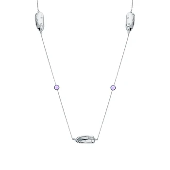 

Silver necklace with zirconium and sieve sunlight sample 925