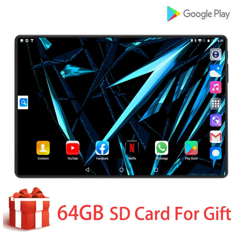 

New Original Design 10 inch Tablet Pc Android 9.0 Octa Core 6GB+128GB 4G Phone Call Dual SIM Card CE Brand WiFi 10.1 Tablets