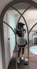 Maid Cosplay Costume Outfit Blocked Pinafore Short-Sleeves Lolita-Dress Halloween Girls