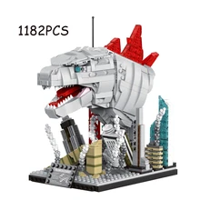 

MOC IDEAS Jurassic Dinosaur Park Building Blocks Creative Animal Tyrannosaurus With Voice Module Bricks Boys Toys Kids Gifts