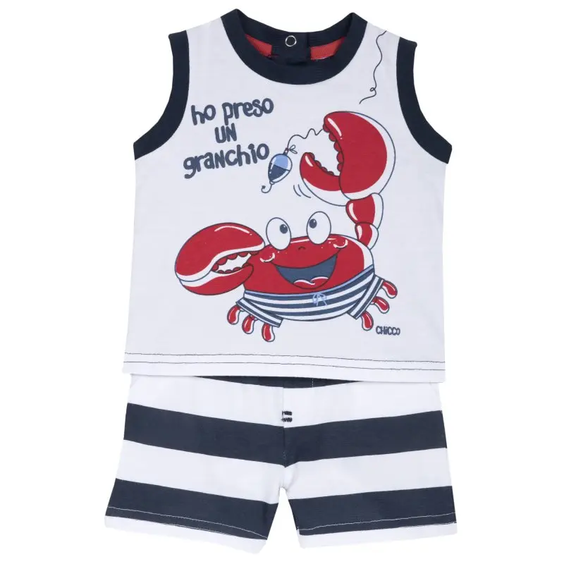 T-shirt and shorts Chicco size 080 color crab(dark blue