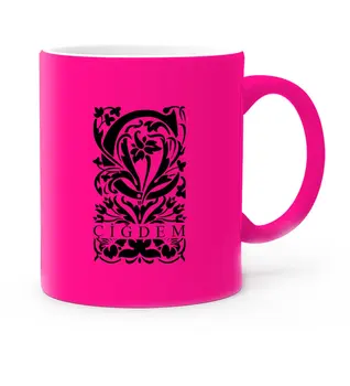 

Personalized O Letter Highlighter Pink Mug Cup (Model 2)