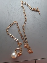 Necklaces Link-Chain Jewelry Cuban-Collars Punk Curb Women Lariat Simulated-Pearl-Pendant