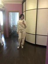 Pants Trousers Women Drawstring Female High-Waist WOTWOY Spliced Loose Autumn Straight