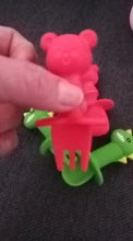 2 unids/set de silicona bebé juego de tenedor cuchara de dibujos animados oso bebé lindo aprendizaje almuerzo cuchara comer tenedor