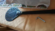 Pala pequeña de aluminio perforada para Pizza, herramienta antideslizante para Pizza, con mango de madera, 7, 8 y 9 pulgadas