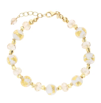 

Silver Bracelet with Murano glass sunlight sample 925