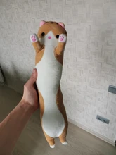 Juguete suave/bonito/de felpa/gato largo/almohada/muñeca de algodón, almohada para dormir, almuerzo, oficina, regalos de cumpleaños para niñas