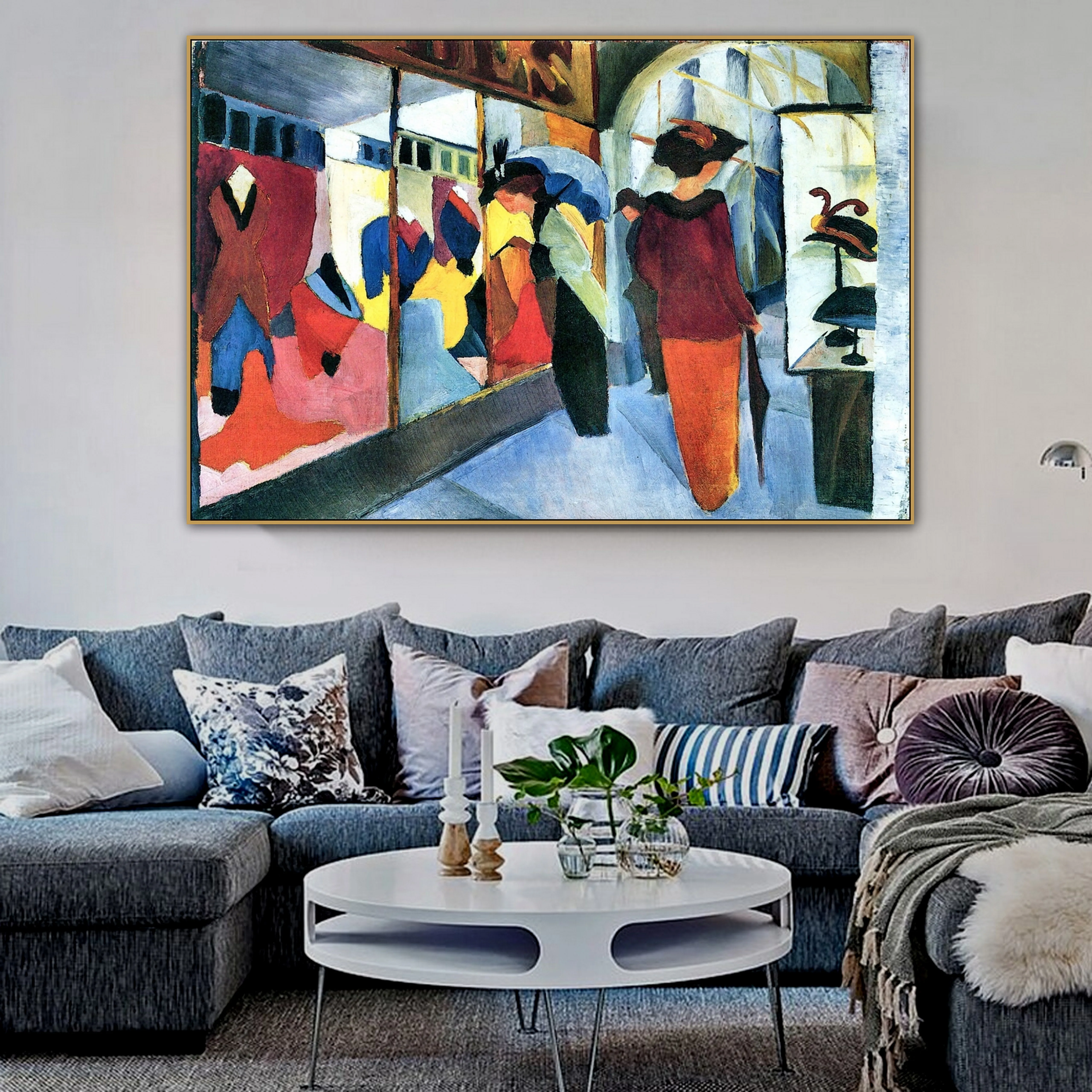 August Macke Old Famous Master Artist Fashion-Store картина Картина холст печать для украшения комнаты