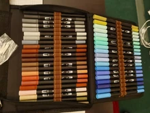 Juego de bolígrafos de Arte de 12-120 colores, punta fina y Punta de bolígrafo de pincel Flexible, marcadores a base de agua para caligrafía de colorear para adultos