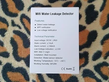 EARYKONG-Sensor inteligente de fugas de agua, alerta de fugas de inundación de desbordamiento, WiFi, Compatible con Monitor de aplicación remota Tuyasmart Smart Life