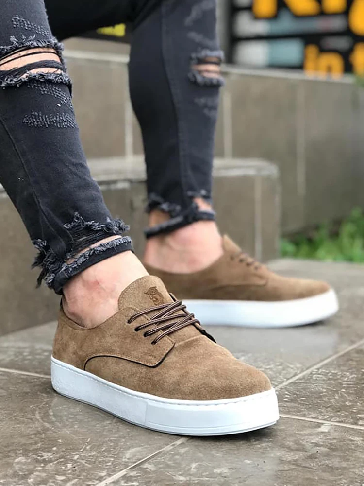 Knack Günlük Ayakkabı 077 Vizon Süet Model Şık Tasarım  Men'S Shoes Men'S Sports Shoes New Model Shoes Casual Shoes Stylish Shoe
