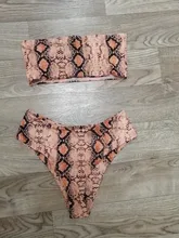 Push-Up Bikini Bathing-Suit Bandage Swimwear Women Animal-Printed Female Sexy