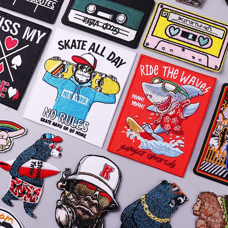 Hip-hop Rock/Music Patch Iron On Patches For Clothing Thermoadhesive Patches On Clothes Embroidery Patch Punk Joker Stickers Hip-hop Rock/Music Patch Iron On Patches For Clothing Thermoadhesive Patches On Clothes Embroidery Patch Punk Joker Stickers